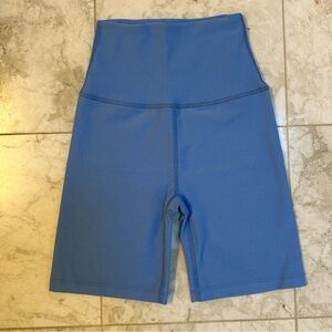 Blue Beyond Yoga Spacedye 7” High Waisted Bike Shorts